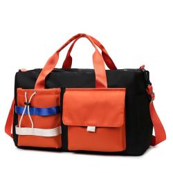 HR045 Unisex Duffel Travel Swimming Bag Oxford Contrasting Colors Sports Luggage Bag One Shoulder Crossbody Portable Fitness Bag