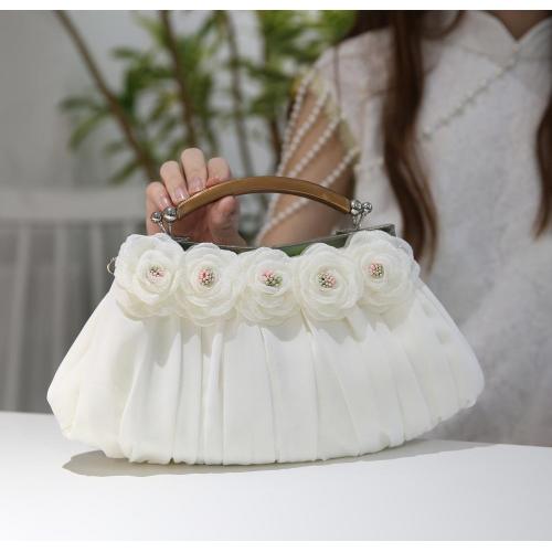 Wholesale Selling Bridal Wedding Party Bag Floral Satin Handbag Ladies Evening bags Wedding Bags For Bride