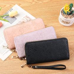 New Long Zipper Handheld Embossed Simple Women's Wallet