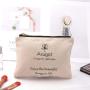 Custom High Quality 8 OZ Canvas Cosmetic Brush Zipper Bag Organizer Gift Pencil Cotton Canvas Makeup Pouch
