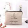 Custom High Quality 8 OZ Canvas Cosmetic Brush Zipper Bag Organizer Gift Pencil Cotton Canvas Makeup Pouch