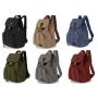 HR083 New Retro Trendy Girls' Outdoor Canvas Backpack Leisure Shoulder Crossbody Bag Fashion Buckle School Student Backpack