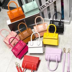 Latest New Designer Candy Color Portable Women Girl Mini Small Coin Square Chain Shoulder Messenger Bags Handbag Purse For Kids