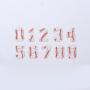 Keymay RTS Stock DIY Personalized 6.2cm Height Gold Glitter White Black Self Adhesive Sticky Embroidery Chenille Number Patches