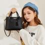 New Fashion Litchi Grain Handbag Custom Wholesale Cheap Women Small Square Bag Soft Zipper Pure Color Pu Leather Sling Bag