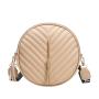 Popular Design Embroidered pu leather small round cheap bag 2024 women messenger bag printed shoulder crossbody bag