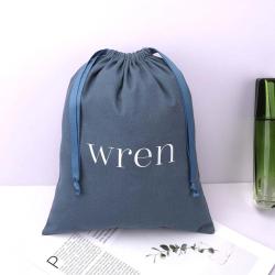 Promotion Custom Logo Printing Cotton Linen Gift Shopping Bag For Handbag Drawstring Muslin Cotton Dust Shoe Pouch