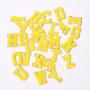 Stock Yellow New Self Adhesive 3M Backing Multi Color Chenille Letter DIY Gift Clothing Bag Patches Custom Embroidery Alphabet