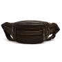 Genuine leather men's sports portable multi compartment cowhide waist bag