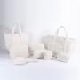 Keymay High Quality Medium Large Bride Carry on Bag Birthday Gift Soft Sherp Faux Fur Tote Plush Travel Bag Teddy Tote Bag