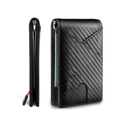 Wholesale leather money clip wallet holder leather bifold wallet card holder with money clip