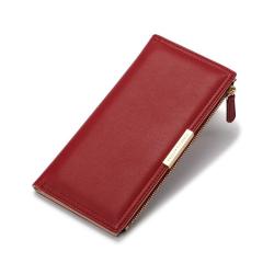 HR022 Women's Artificial Leather Lovely Wallet Clip Fashion Versatile Long Zipper Purse Wedding Birthday Metal Women's Handbag