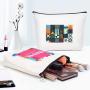 Gelory Zipper Canvas Makeup Pouches Women Travel Cosmetic Bags Portable Travel Makeup Bag With Zipper