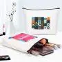 Gelory Zipper Canvas Makeup Pouches Women Travel Cosmetic Bags Portable Travel Makeup Bag With Zipper