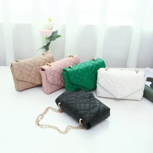 Fashion Diamond Lattice Women Shoulder Crossbody Bags Small Square Womens Messenger Bags Chain Cheap Women Bags Customs Handbag
