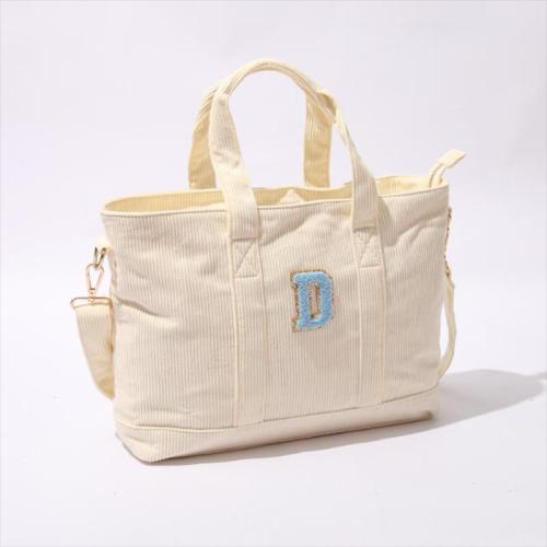 Durable High Quality Portable Custom Zipper Pouch Large Capacity Women's Tote Bags Pink Corduroy Tote Bag