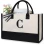 Customized logo and carrying gift for spot canvas tote bag large capacity shopping bag personalized design Letter Tote Packaging