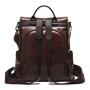 2024 Women's New Fashion Soft Leather Large Capacity Backpack Street Casual Single Strap Shoulder Bag Portable Chains Decoration