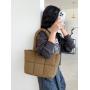 Trendy new trend puff Shoulder bag Down nylon Puff hand Bag Student Casual Space Cotton Tote Bag for girls