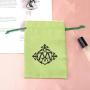 Custom Logo Printed Suede Gift Jewelry Drawstring Bag Luxury Soft Velvet Antique Storage Suede Pouch