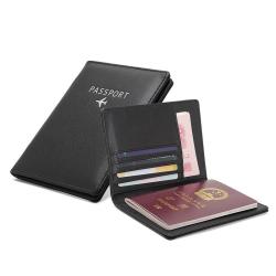 OEW170 Wholesale Custom PU Leather Passport Cover Travel Wallet with Card Case Ticket Slot RFID Blocking Passport Holder