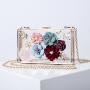 2024 spring Hotselling Gorgeous Girls evening bag Flower Decoration Transparent Purse Box party clutch