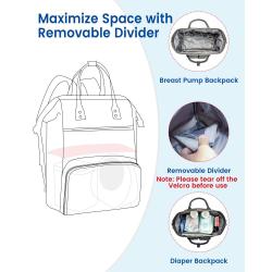 LOVEVOOK Quilted fashion 15.6in Laptop Bag Travel Double Layer Pumping Bag for Working Moms Breast Pump Backpack with Cooler Bag