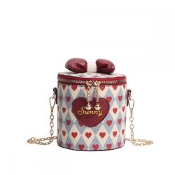designer handbags Summer Women's Bag 2024 New love pattern chain bucket bag stylish simple one shoulder crossbody bag