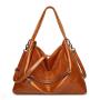 2024 Custom Oiled Waxed Leather Hobo Tote Bag  For Women Luxury With Stones Tune