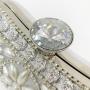 Custom Womens Sparkly Rhinestone Crystal pearls floral Clutch Bag Glitter Sequin Bridal Purse Evening Handbag for Wedding Party