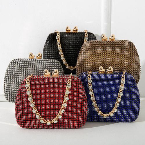 2024 New Diamond Evening Bag Fashion Luxury Banquet Handbag Handmade Rhinestone Bag Sparkling Clutch Bag