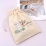 Reusable Organic Cotton Drawstring Toys Christmas Gift Bag Natural Custom Logo Pcrinted Muslin Packaging Dust Cotton Pouch