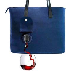 blue luxury wine gift cooler cool bag for women wine 2 bottle wine purse with spout Custom Cooler Insulated Bag