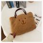 Custom going out Tote bag plush smiley shape hand decoration zipper one shoulder niche design plus logo