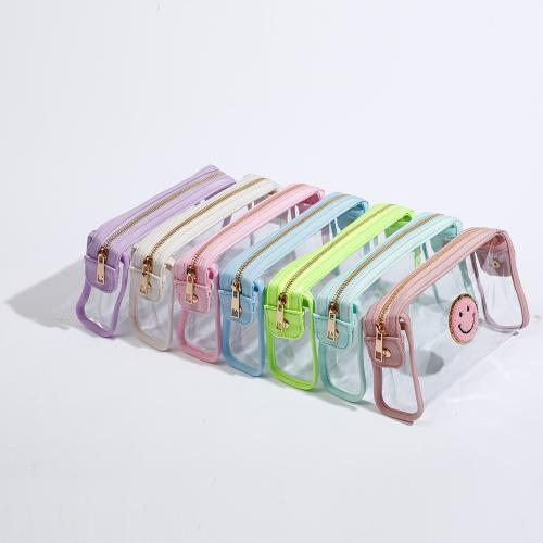 Women Men Transparent PVC Makeup Bags Candy Color Nylon Zipper Travel Toiletry Bag Clear Make Up Toiletry Cosmetic Bag