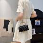 HR515 Women Luxury New Fashion Lingge Texture Handbag Ladies Crossbody Chain Dinner Clutch Bag PU Leather Lock Drum Shaped Bag