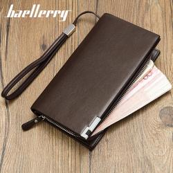 OEM013 Men Wallets Classic Long Style Card Holder Male Men Purse PU Leather Zipper Large Capacity Brand Luxury Wallet For Men