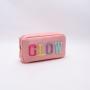 Keymay Embroidered Letter Cosmetic Bag High Quality Nylon Pouch Custom Personalized Make Up Bag Women Makeup Accessories