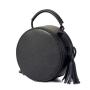 Low MOQ Round Mini Handbag Fashion Barrel Shoulder Bags With Tassel Handmade Female Handbags