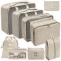 Customized Portable Durable 8 Set Compression Packing Cubes Travel Accessories Expandable Packing Organizers