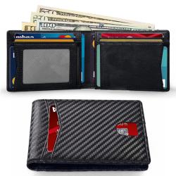 Custom money clip mens leather carbon fiber money clip wallet for men