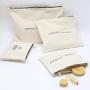 Custom Logo Printed Canvas Zipper Travel  Cosmetic Bags Luxury Cotton Canvas Drawstring Gift Packaging Dust Makeup Pouch