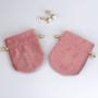 Custom Embroidery Ellipse Velvet Jewelry Earring Necklace Storage Bag Mini Packaging Drawstring Velvet Jewelry Pouch