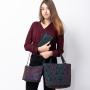 Lovevook women handbag luxury shoulder bag set folding Totes crossbody bag female purse and wallet for ladies luminous color