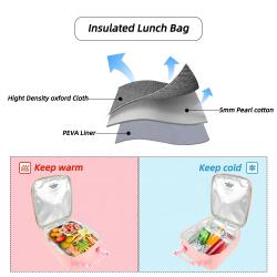Reusable Insulated Lunch Bag Kids Lunch box Insulated Soft Bag Mini Cooler Back to School Thermal Meal Tote Kit