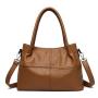 Large capacity single shoulder crossbody commuting tote bag pu leather handbag brown crossbody bags for woman