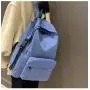 ZF162 Solid Color Nylon Shoulder Bag Female High School Backpack Male College Students Schoolbag Waterproof Wear-resistant