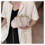 ZR520 New Dinner Bag Clasp Knitted Girl Texture Noble and Fashionable One Shoulder Crossbody Bag Pearl Handheld Bag Party