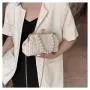 ZR520 New Dinner Bag Clasp Knitted Girl Texture Noble and Fashionable One Shoulder Crossbody Bag Pearl Handheld Bag Party