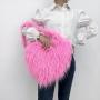 CCF705 Trendy Luxury Heart Bags Ladies Shoulder Bag Faux Fur Womens Tote Bags Cute Crossbody Handbag For Girl
